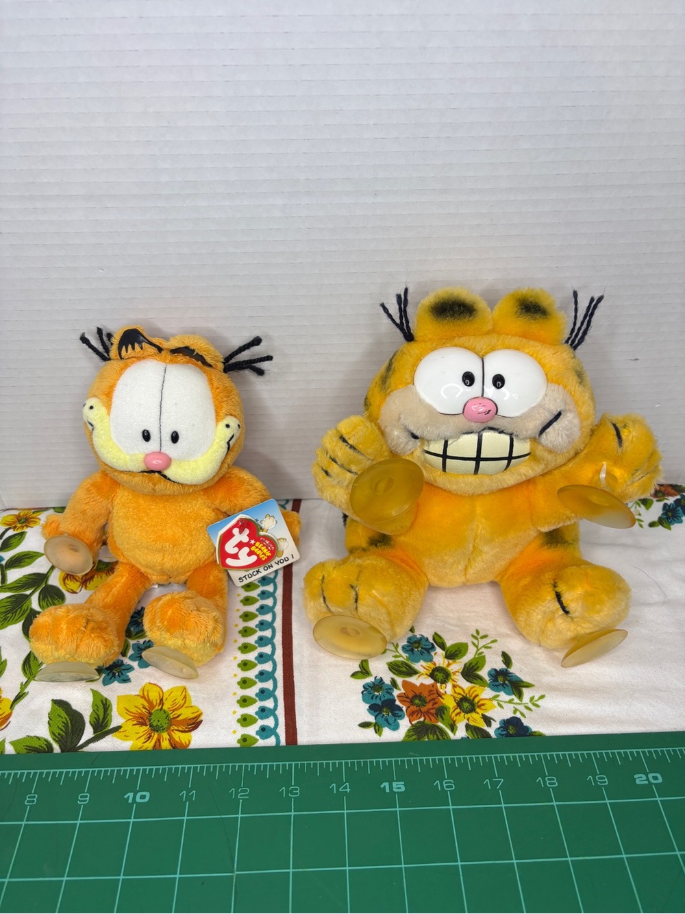 Garfield Ty Beanie Baby Plush Toy Stuffed Cat Stuck On You Window Clingers